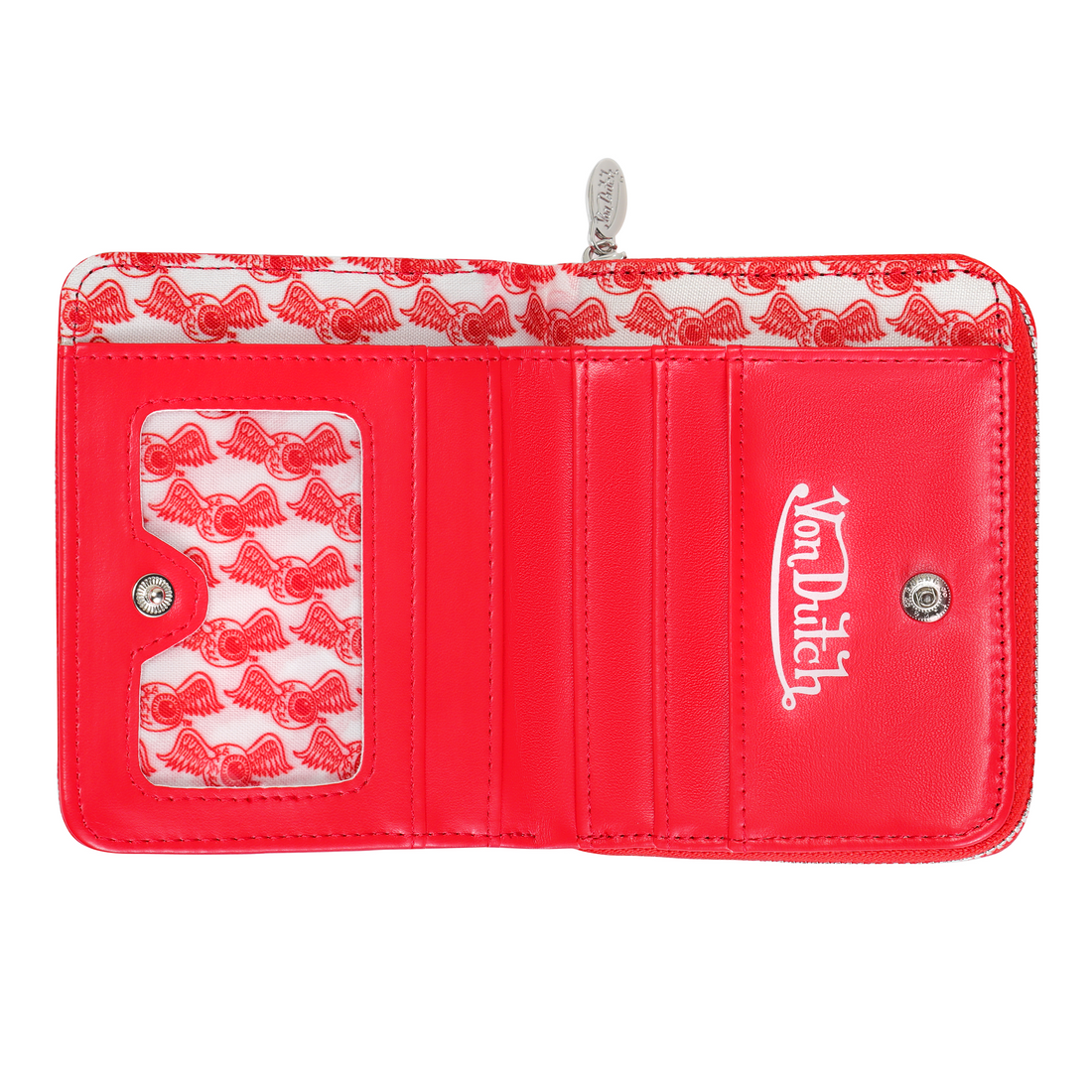 Classic Signature Zip-up Wallet - Red