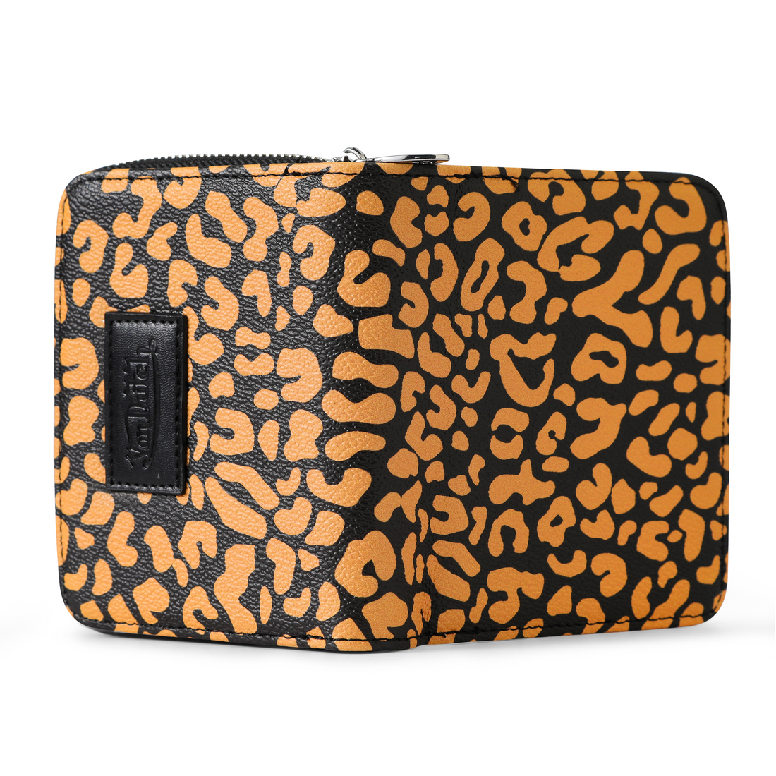 Cheetah Print Zip-up Wallet - Orange — image 3