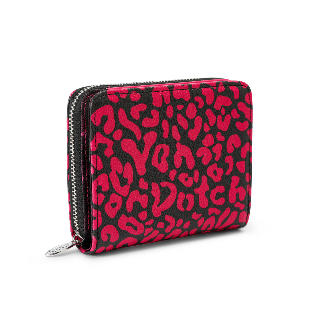 Cheetah Print Zip-up Wallet - Hot Pink