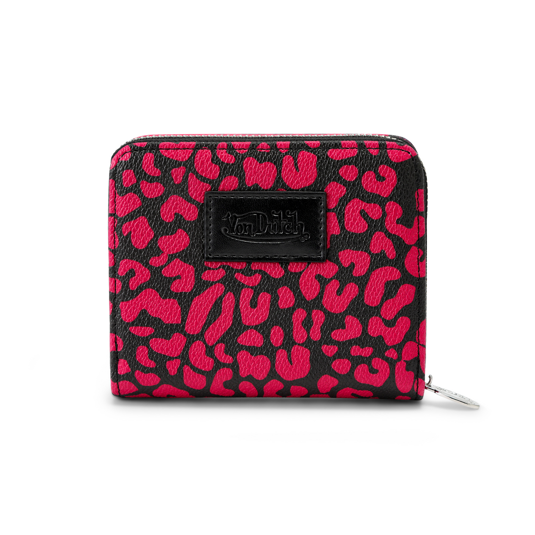 Cheetah Print Zip-up Wallet - Hot Pink