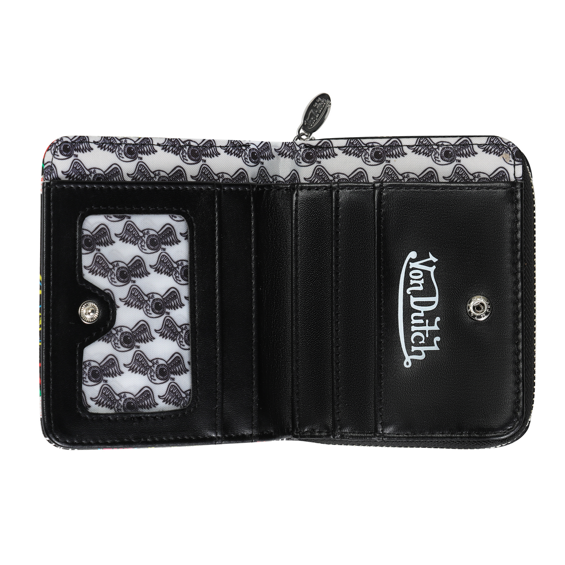 Jax Print Zip-up Wallet - Black