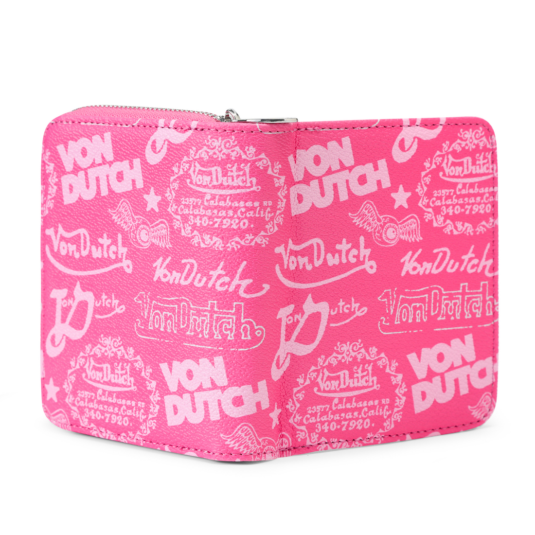 Logo Stamps Zip-Up Wallet - Pink