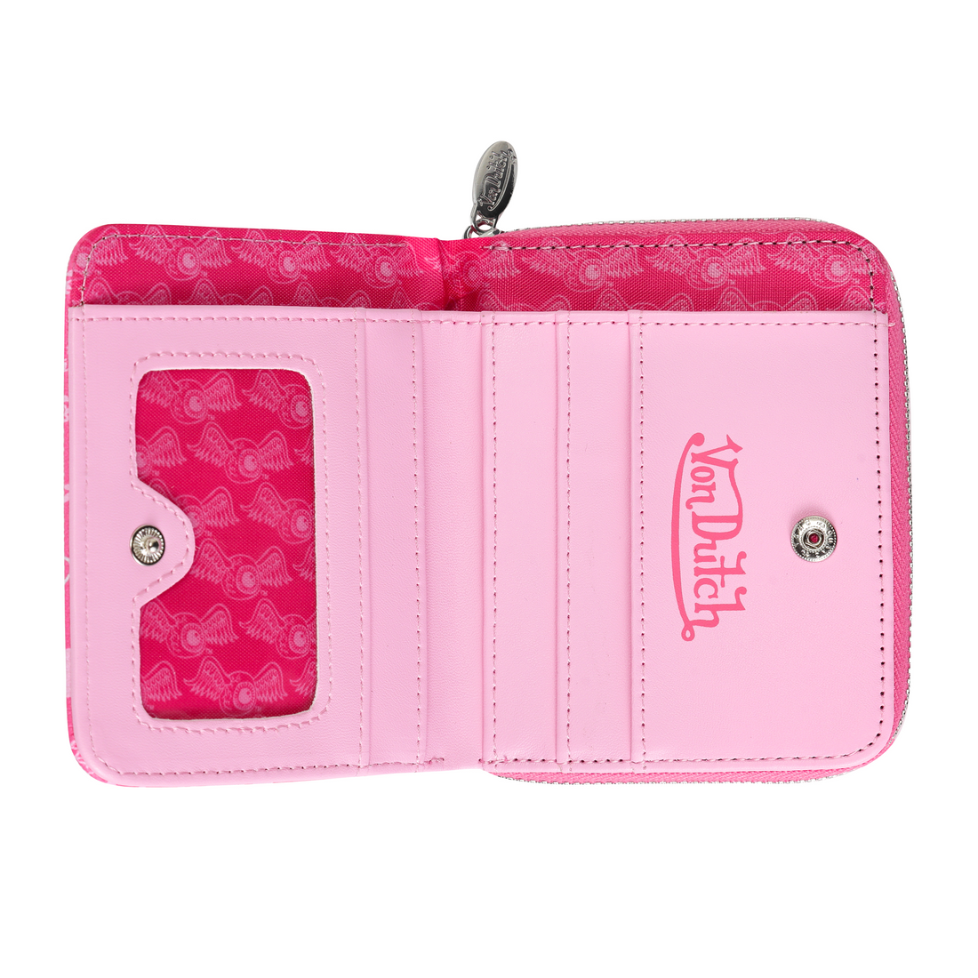 Logo Stamps Zip-Up Wallet - Pink