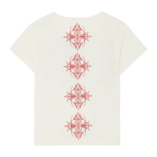 Von Dutch White & Red Mini Distressed Chopper Baby Tee