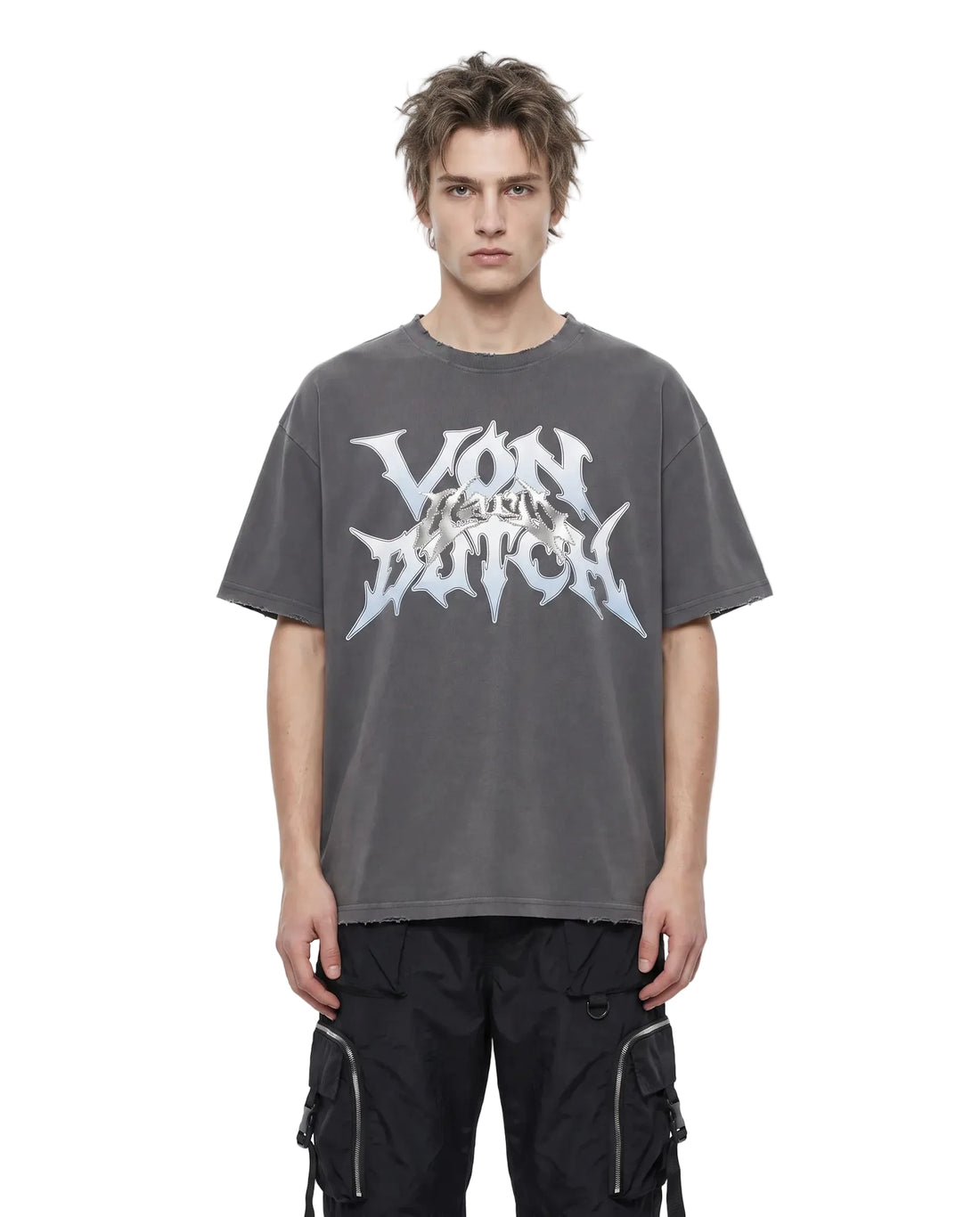 GRAY DISTRESSED TEE - VD x HARDFEST — image 2