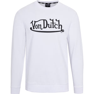 Von Dutch Originals Logo White Crew Neck Sweater