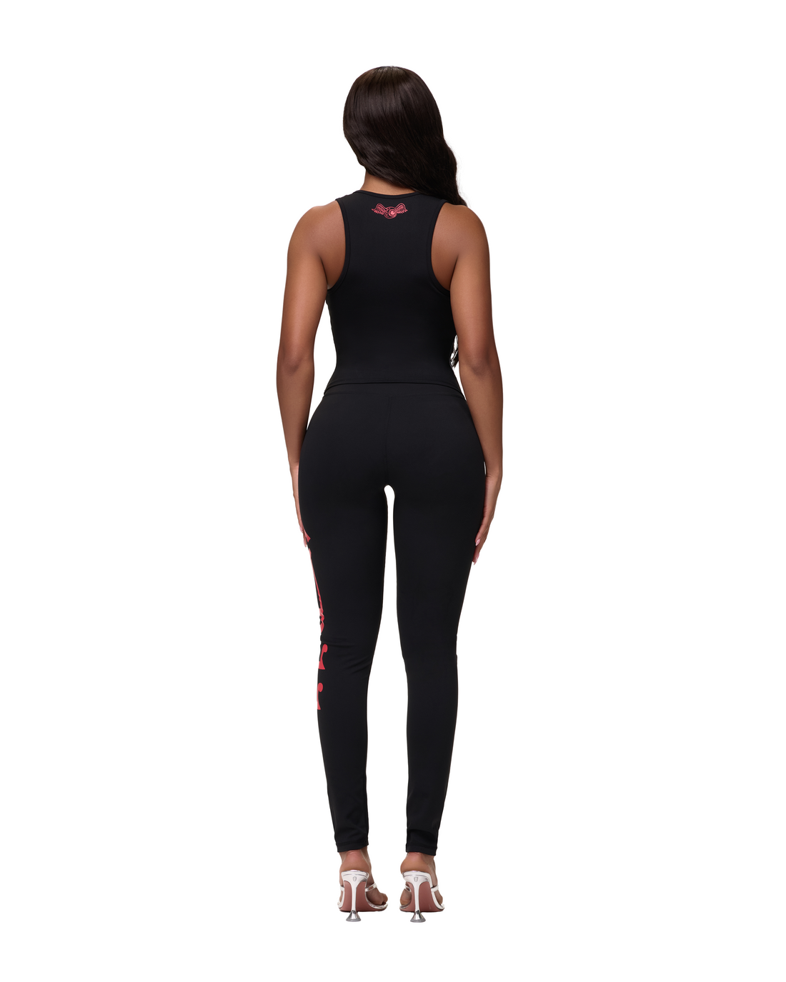 Women's Active Leggings - Black w/ Red Script — image 3