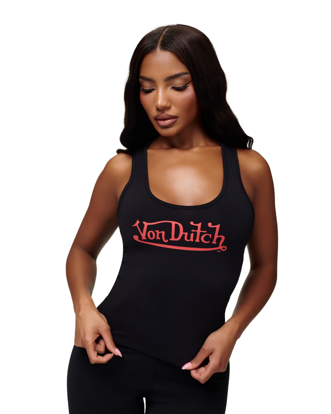 Women's Active Tank Tops - Black w/ Red Script — image 5