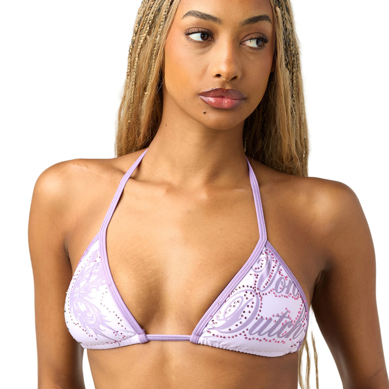 RHINESTONE BIKINI TOP - LAVENDER