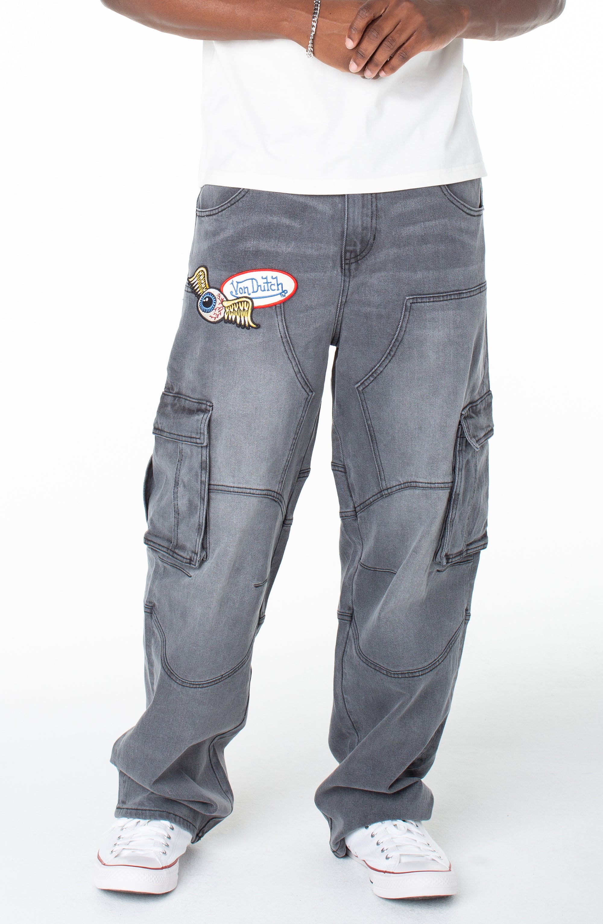 Von Dutch Men's Baggy Straight Carpenter Cargo Hunter Pant