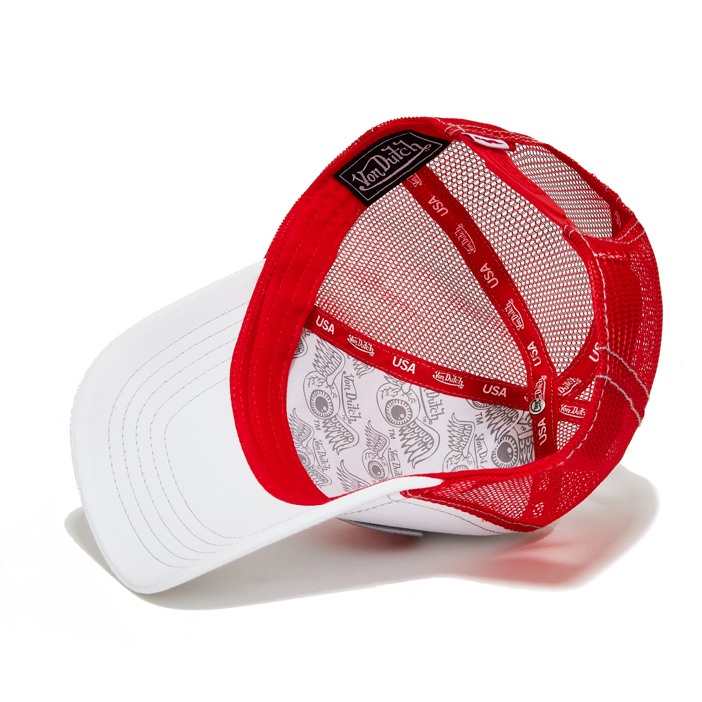 White & Red Trucker