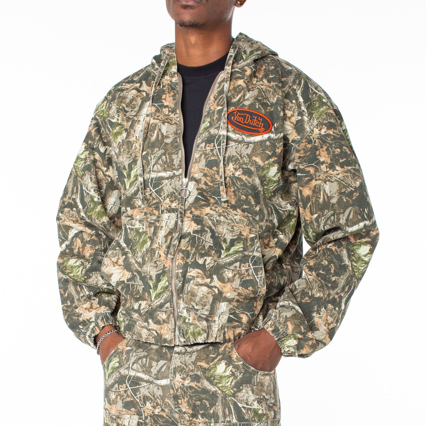 Von Dutch Men's Camo Zip Invaders Hoodie