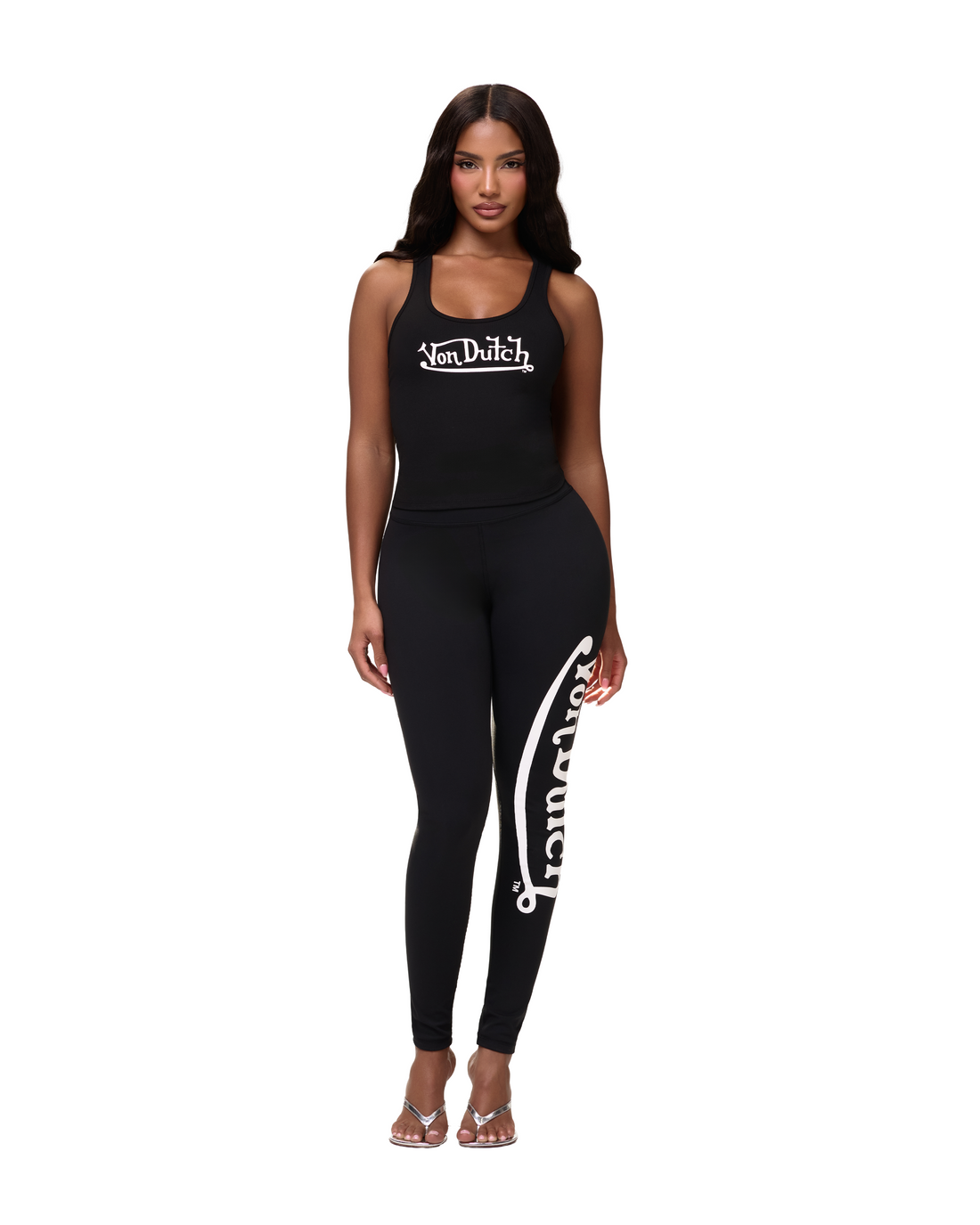 Women's Active Tank Tops - Black w/ White Script — image 2