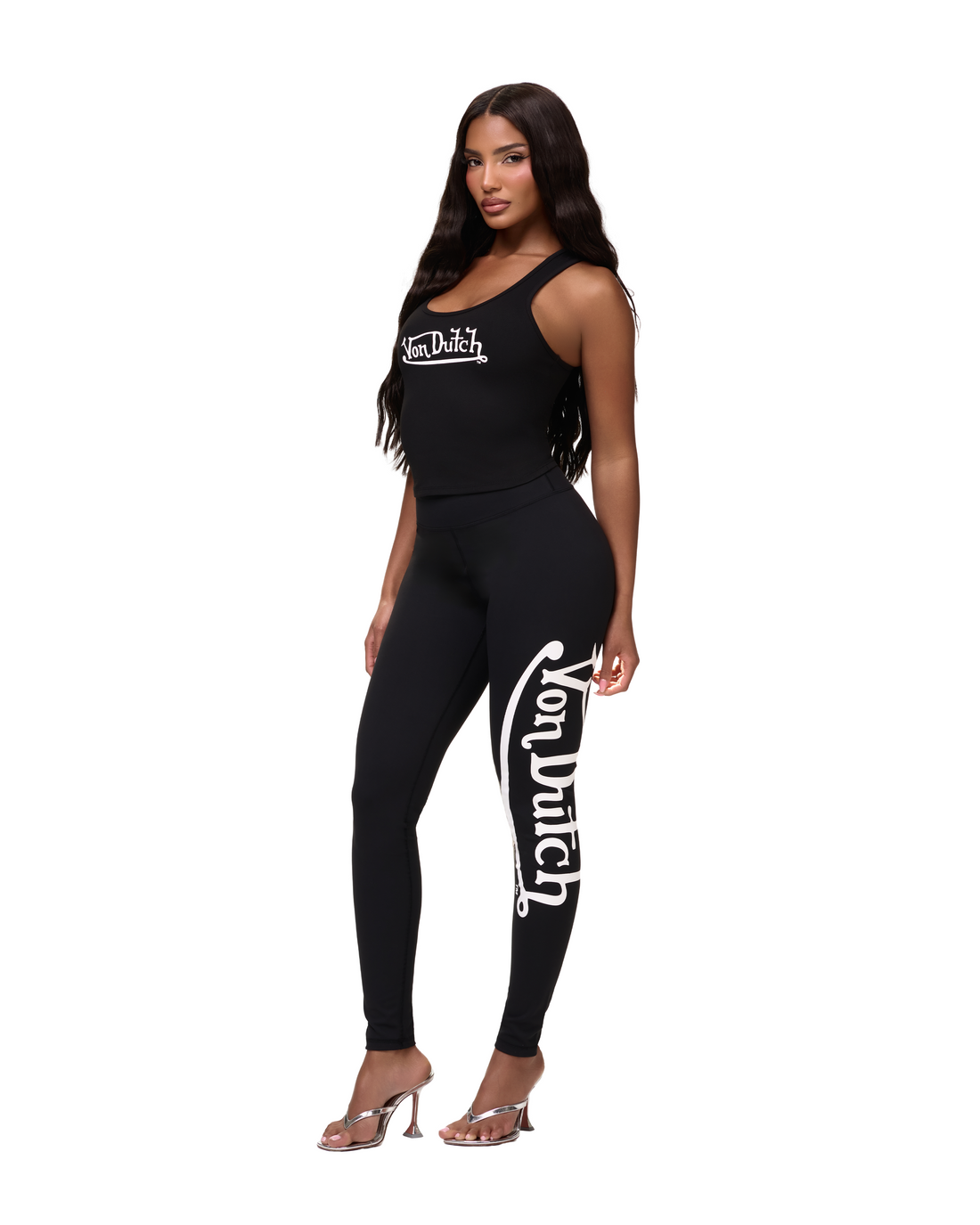 Women's Active Tank Tops - Black w/ White Script — image 4