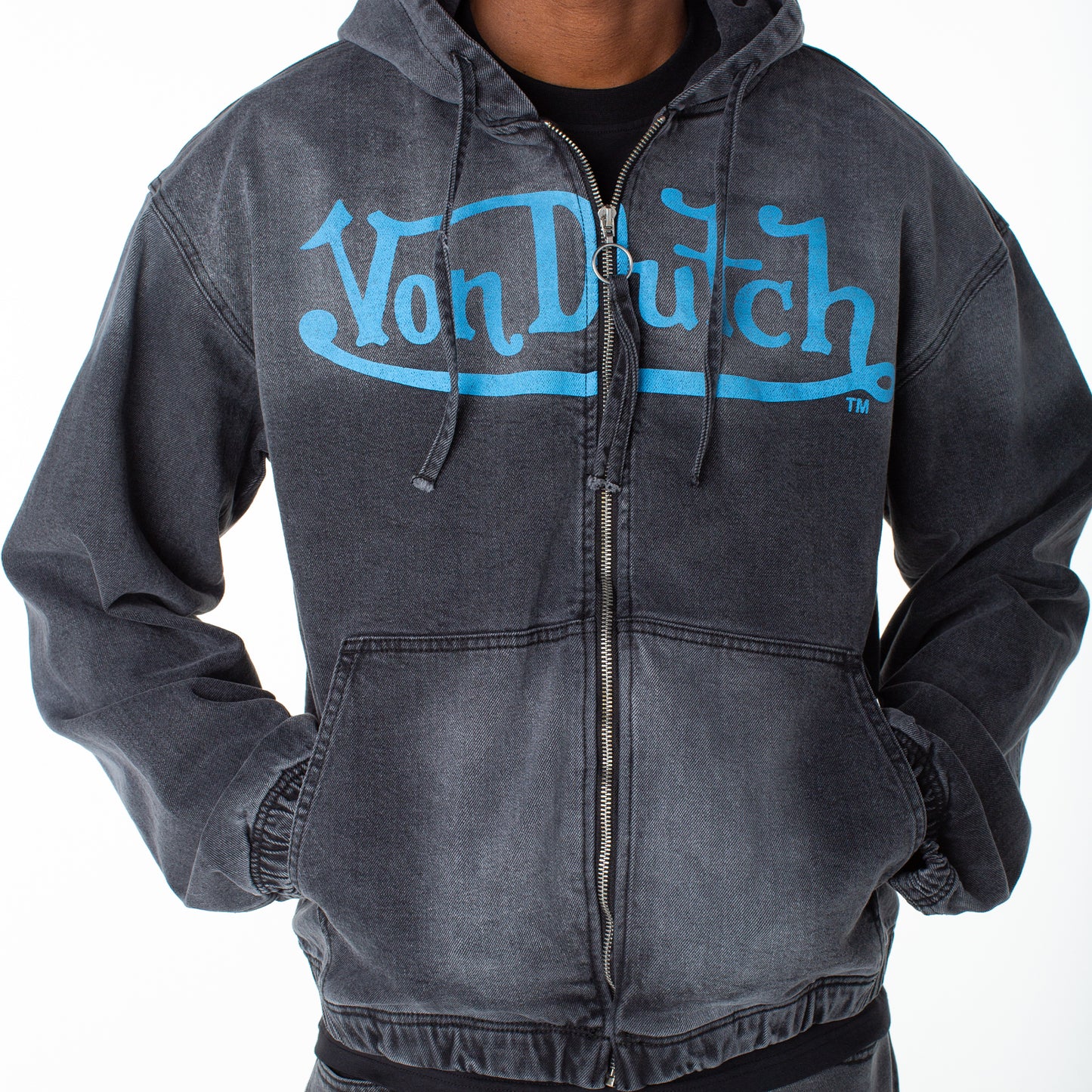 Von Dutch Men's Invader Patch Acid Zip Up Hoodie Jacket