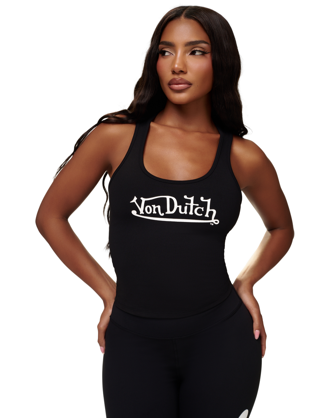 Women's Active Tank Tops - Black w/ White Script — image 6