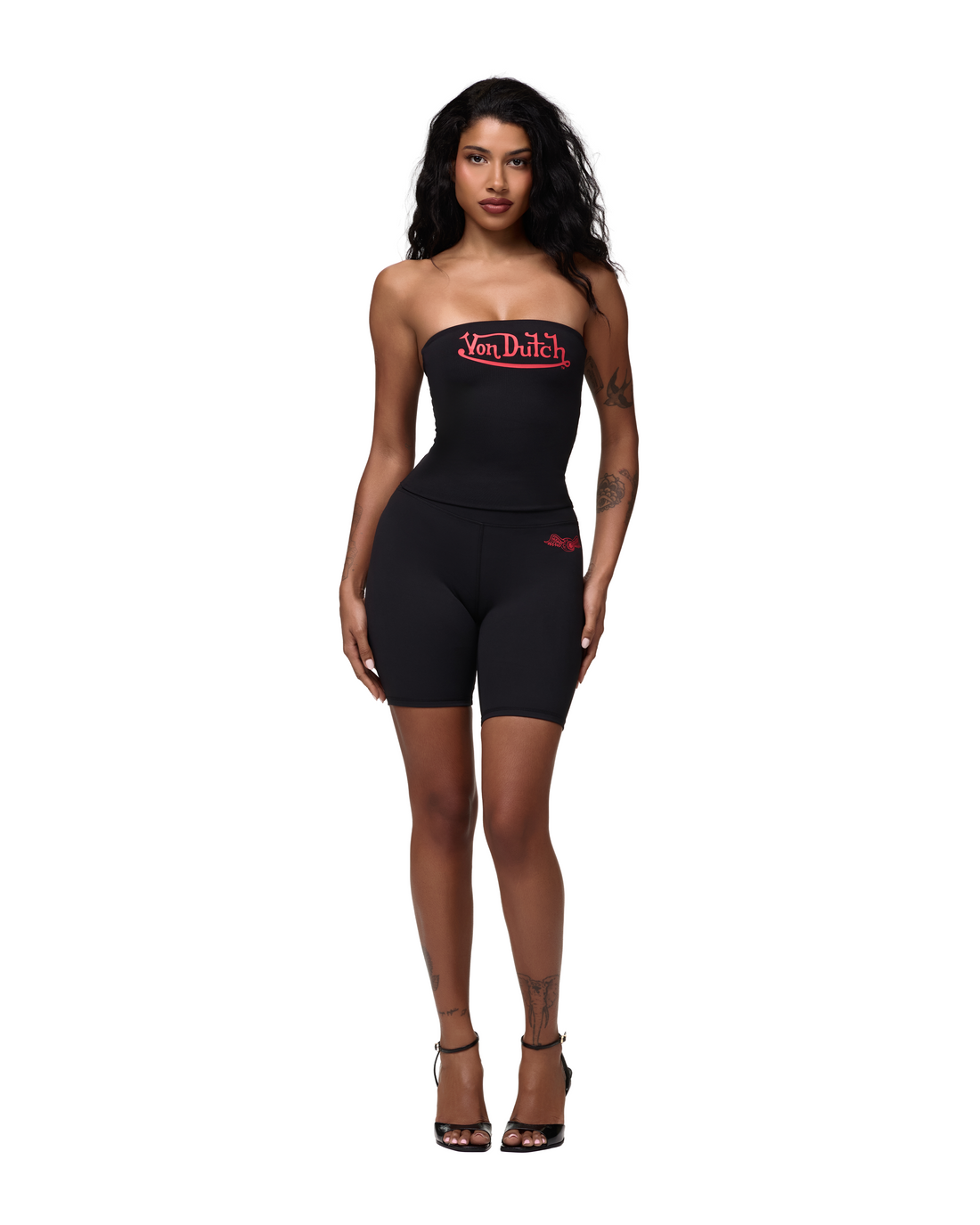 Women's Tube Top - Black w/ Red Script — image 2