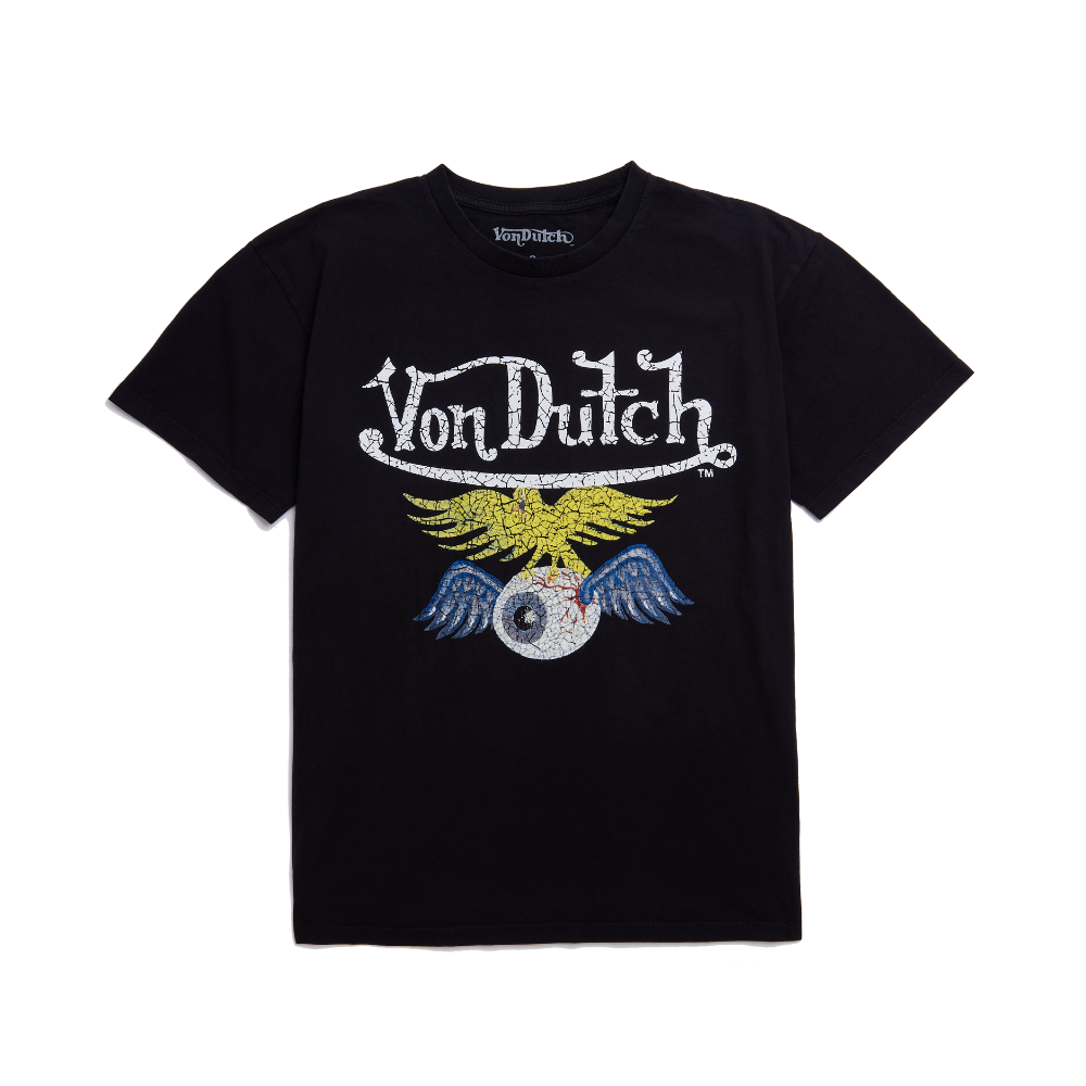 Von Dutch Black Vintage Washed Flying Eye Tee