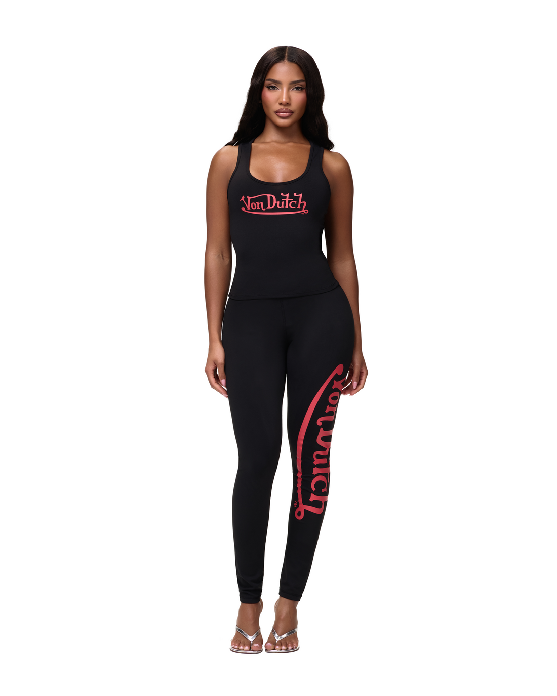 Women's Active Tank Tops - Black w/ Red Script — image 2