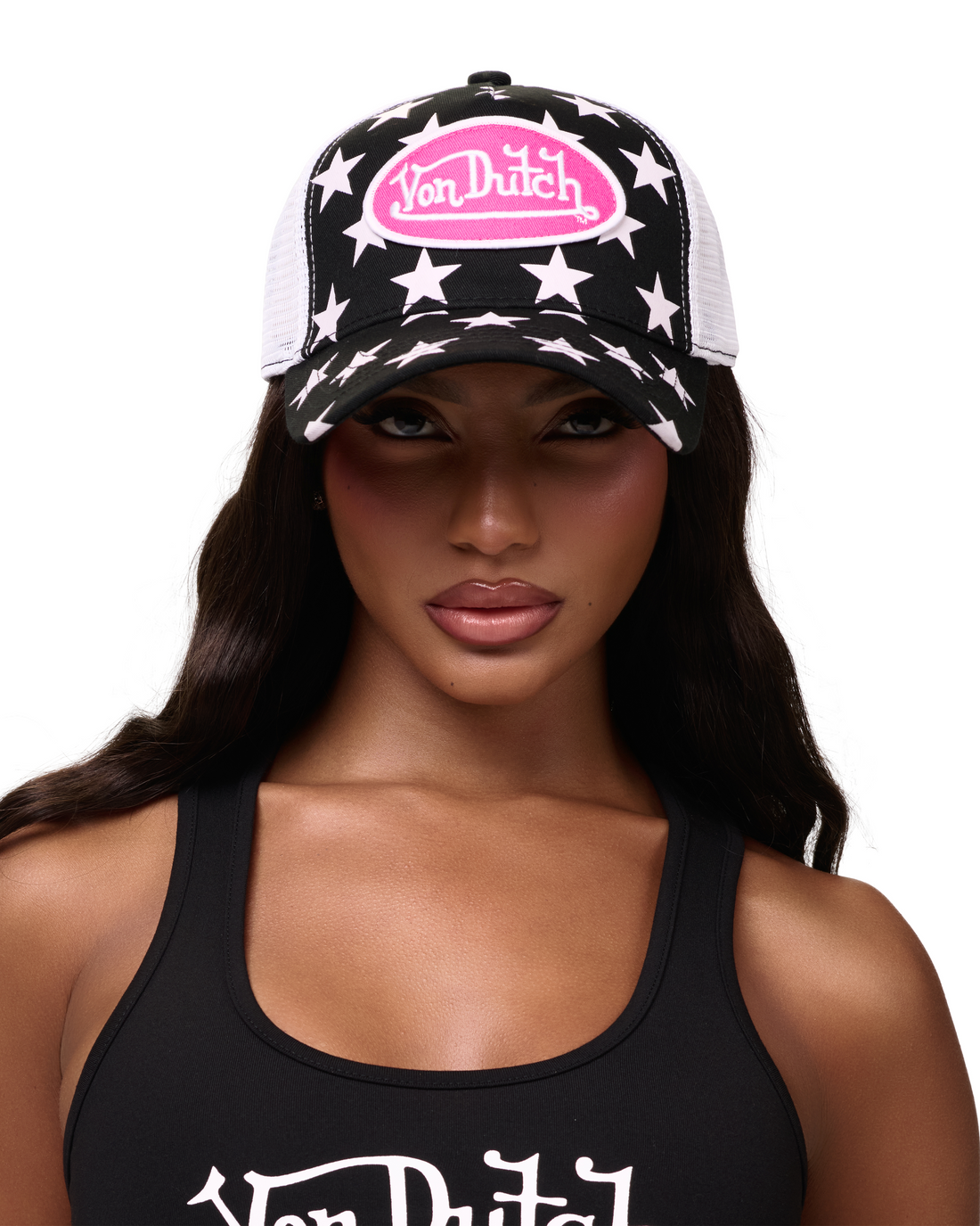 Americana Trucker Hat - Black & Pink — image 2