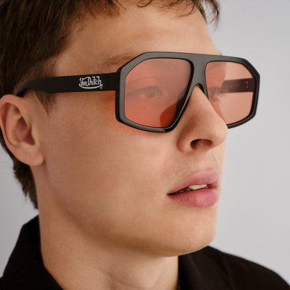VON DUTCH x AIRE DISGRACED SUNGLASSES - BLACK CINNAMON TINT