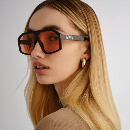 VON DUTCH x AIRE DISGRACED SUNGLASSES - BLACK CINNAMON TINT