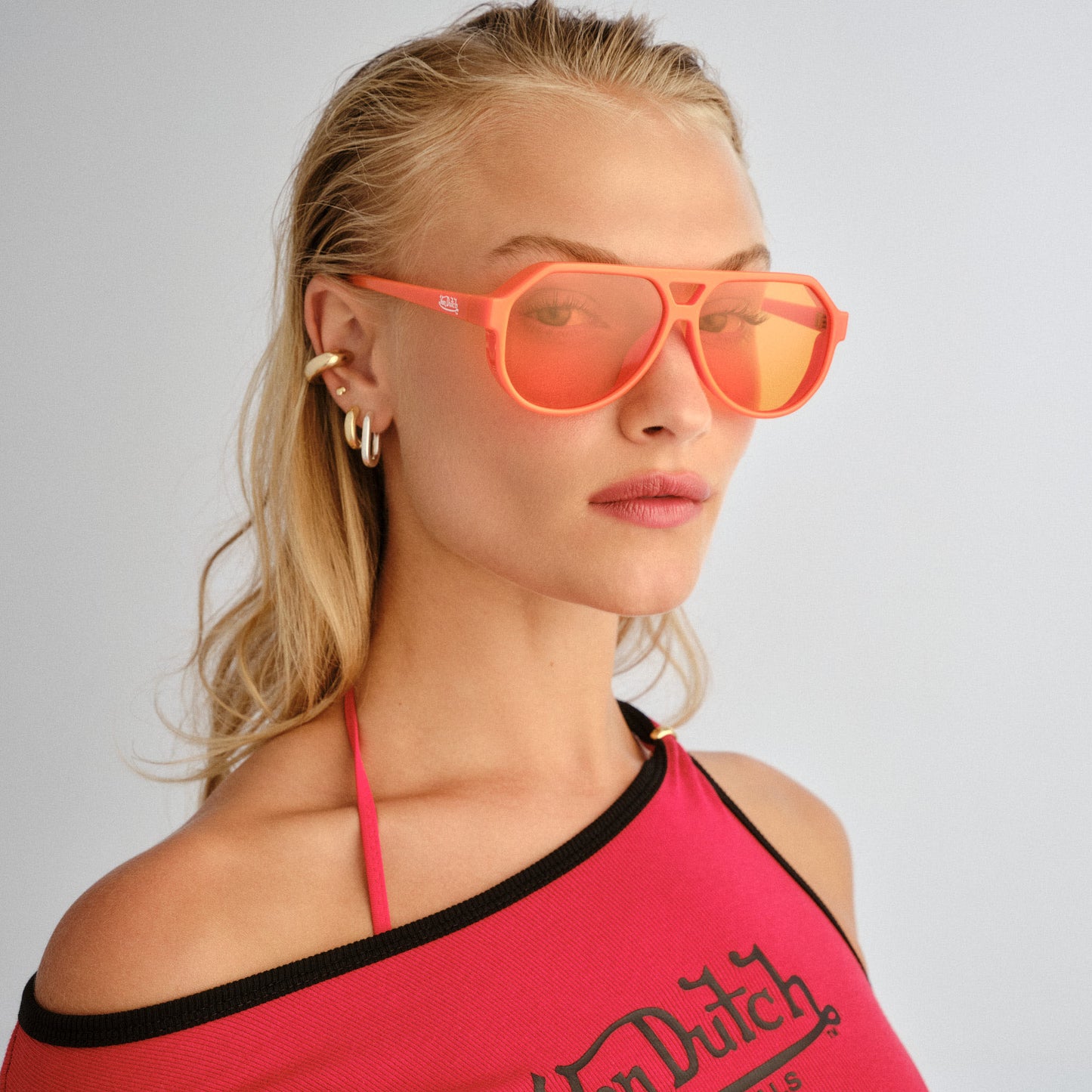 VON DUTCH x AIRE SHAMELESS SUNGLASSES - NEON ORANGE