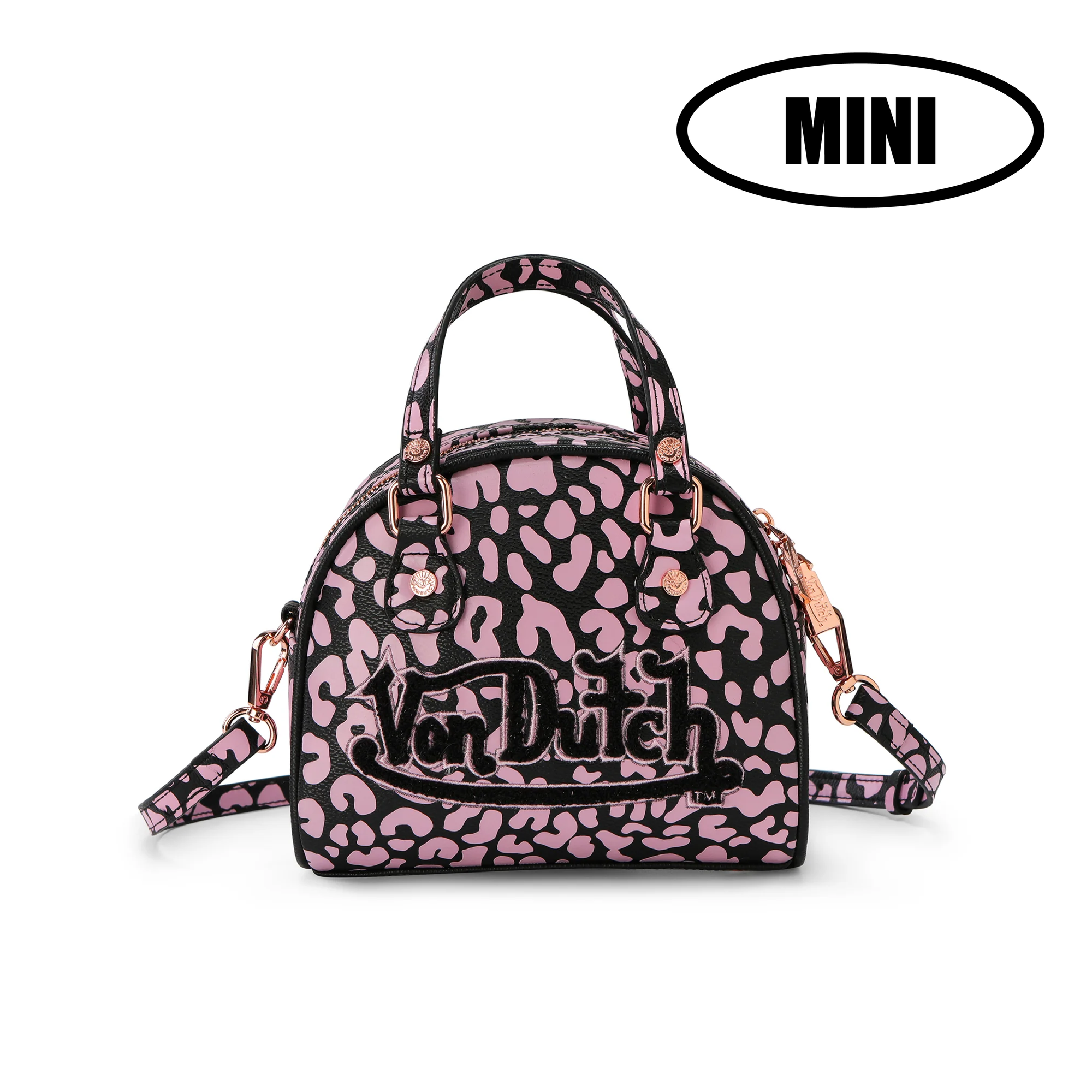 Von Dutch Mini Bowling Bag - Light Pink Cheetah