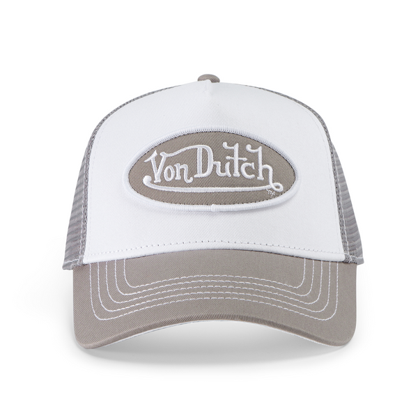 Light Grey & White Trucker Hat | Von Dutch