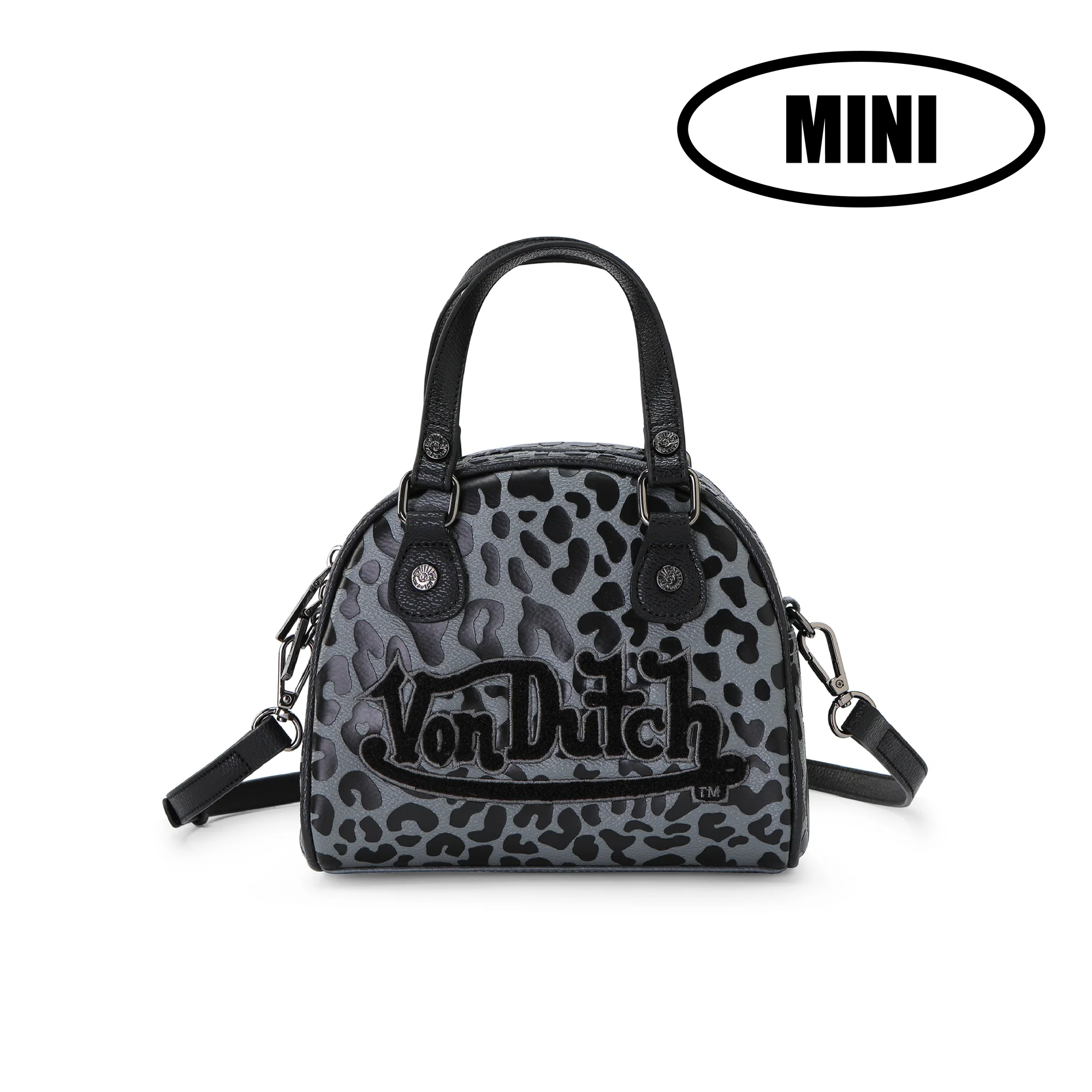 Von Dutch Mini Bowling Bag - Grey Cheetah