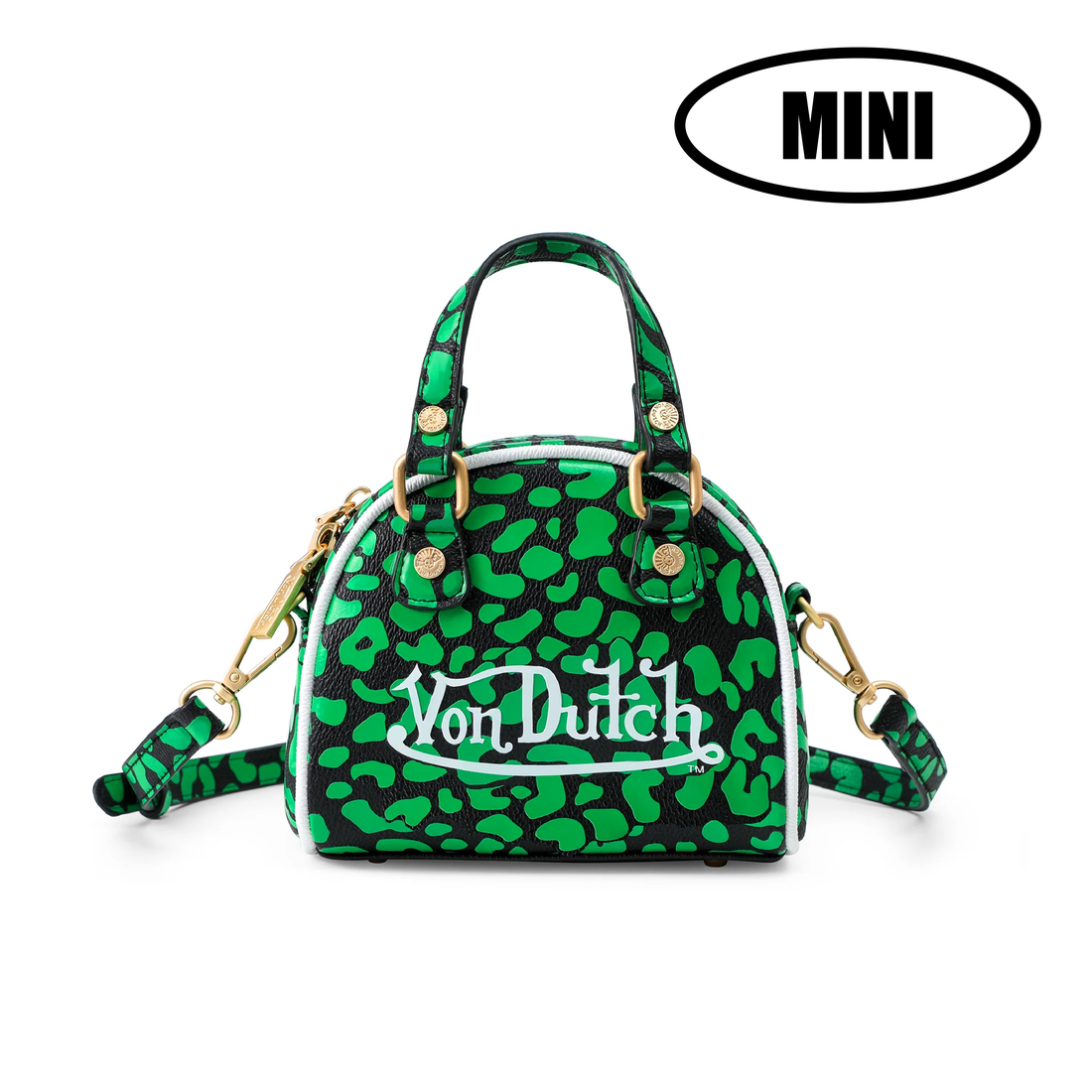 Mini Bowling Bag - Lime Green Cheetah