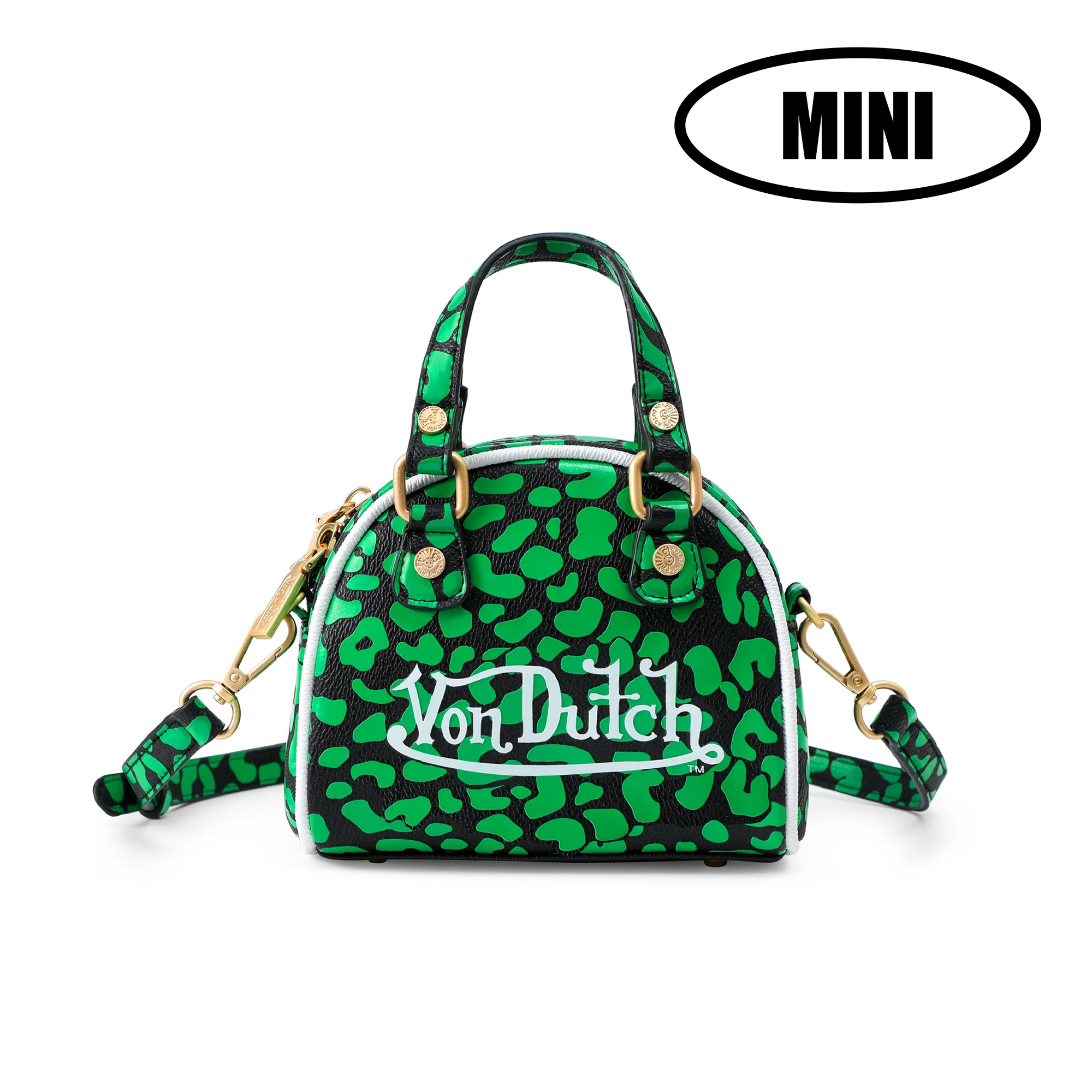 Von Dutch Mini Bowling Bag - Lime Green Cheetah