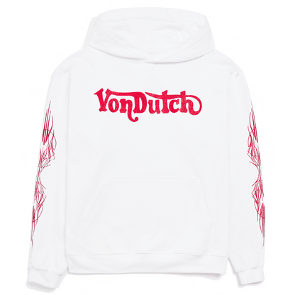 Von Dutch Red Glitter on White Hoodie