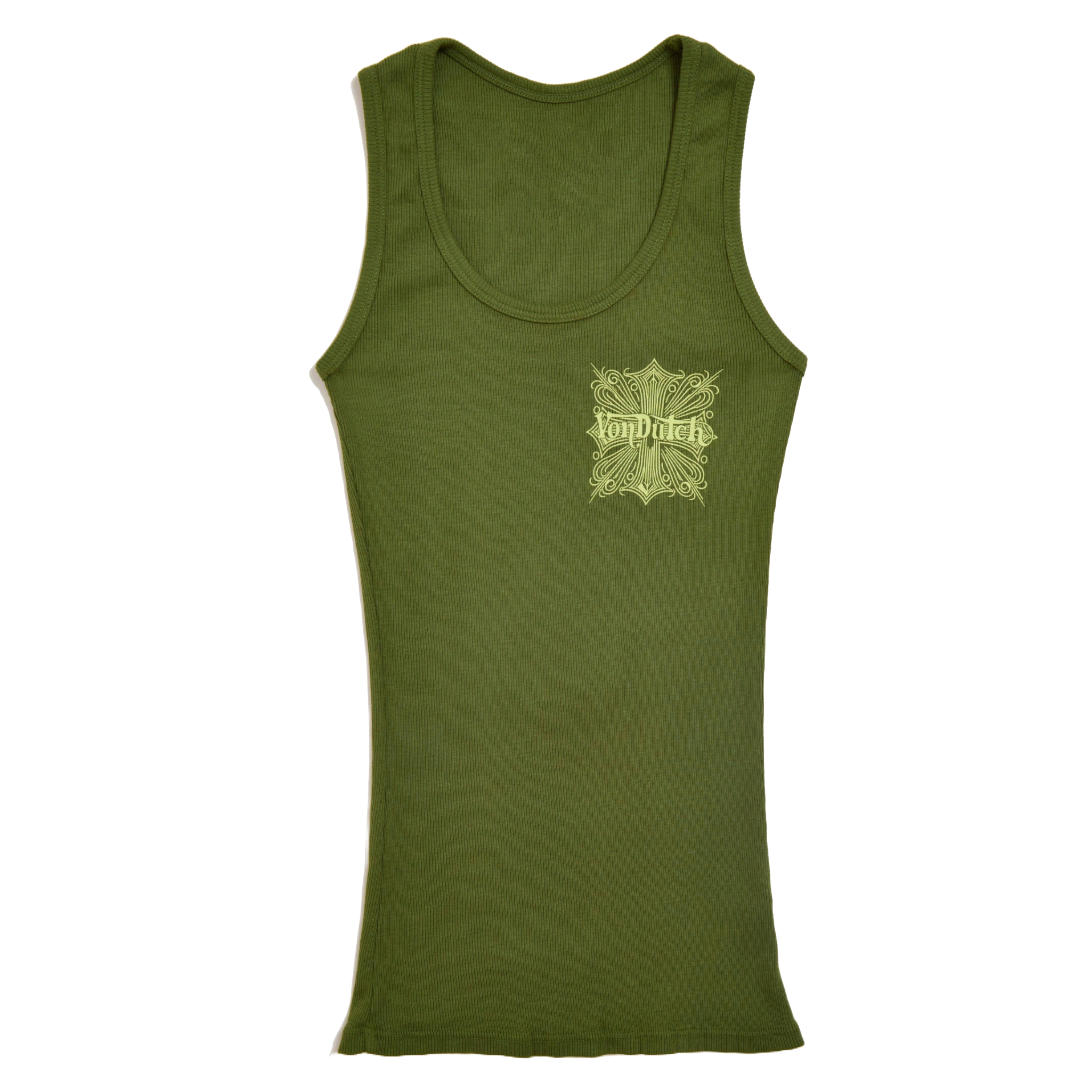 Von Dutch Olive Green Classic Chopper Tank Top