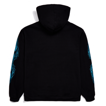 Von Dutch Blue Glitter on Black Hoodie