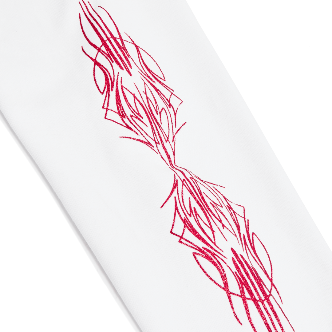 Von Dutch Red Glitter on White Hoodie