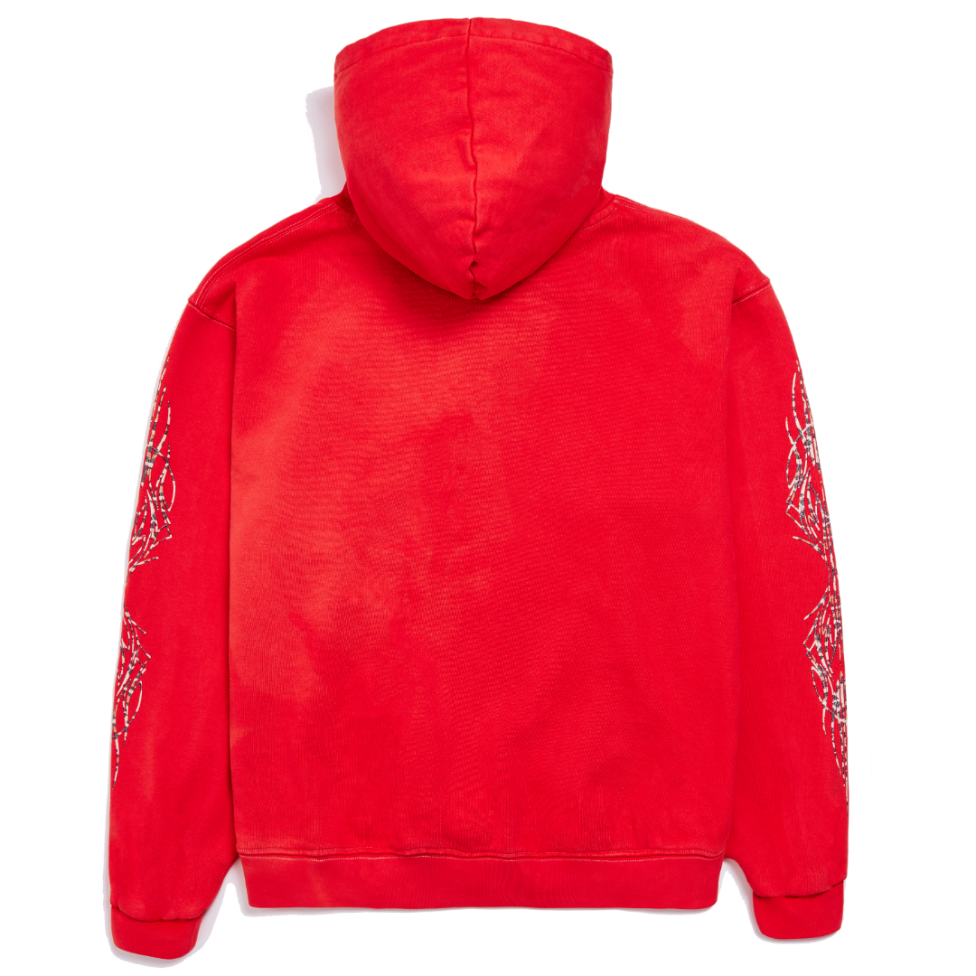 Von Dutch Cheetah Glitter on Red Hoodie