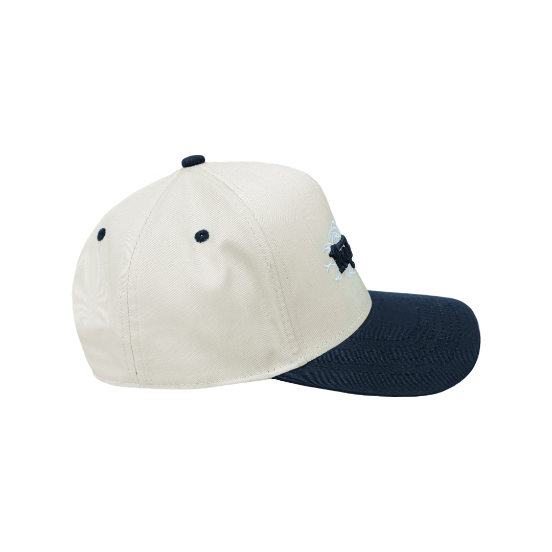 Cream and Blue Chopper SnapBack