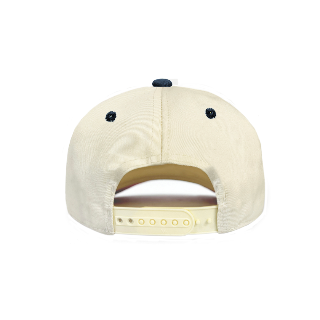 Cream and Blue Chopper SnapBack