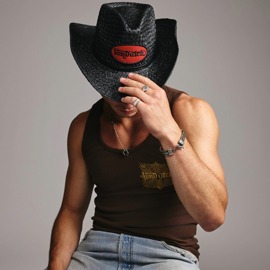 Brown and Yellow Classic Chopper Tank Top