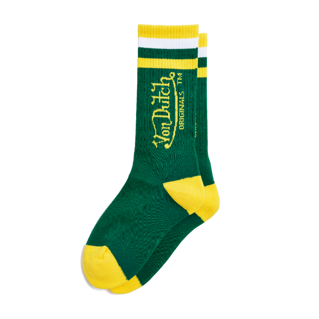 Von Dutch Green & Yellow Crew Socks