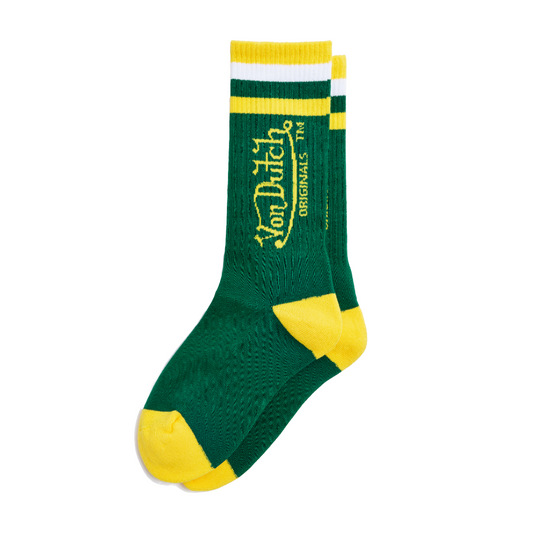 Von Dutch Green & Yellow Crew Socks