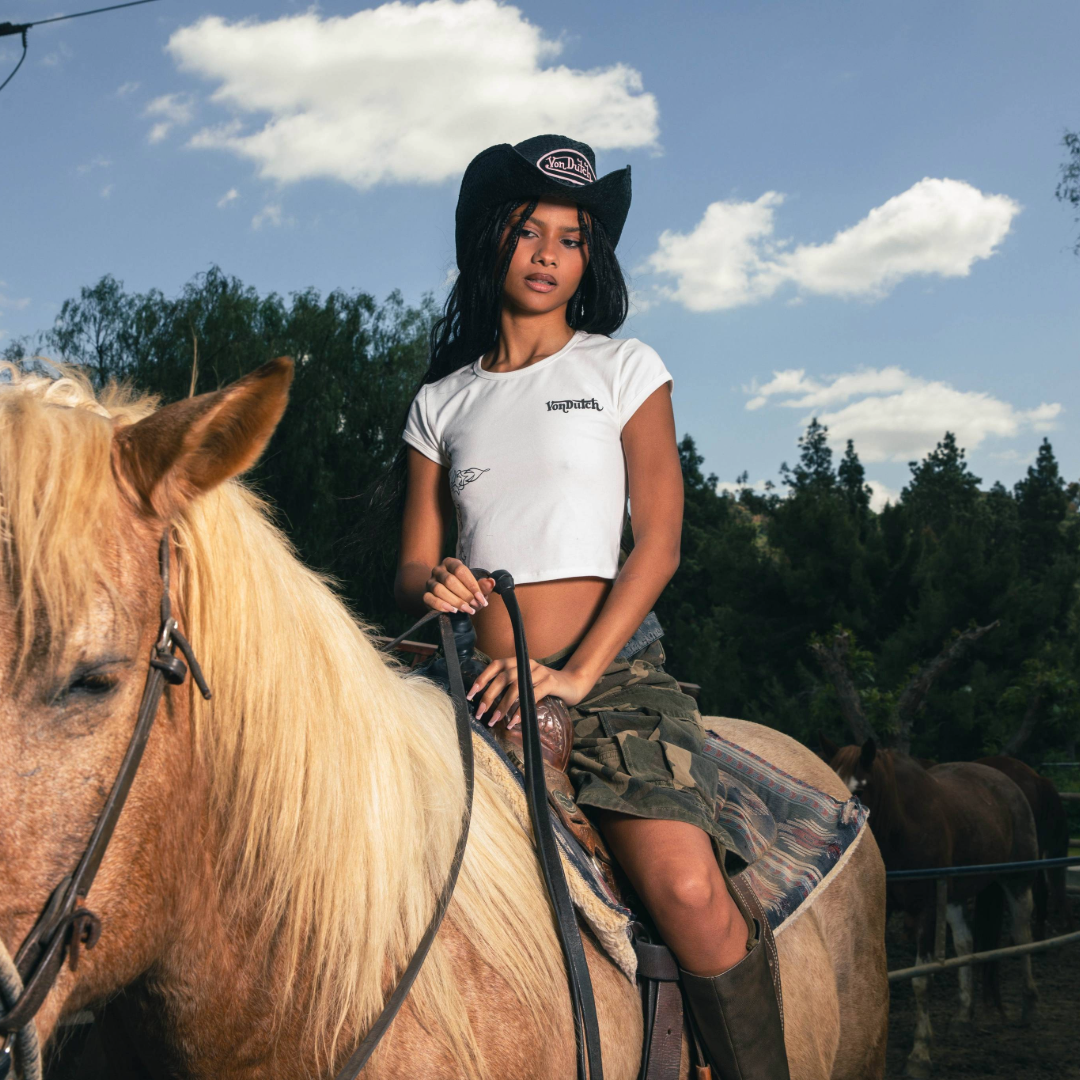 Black and Pink Von Dutch Classic Cowboy Hat