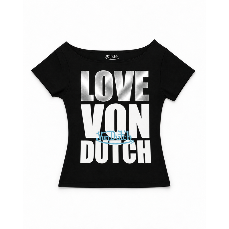 LOVE VD OFF THE SHOULDER TEE