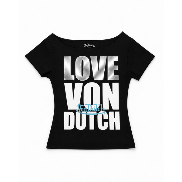 LOVE VD OFF THE SHOULDER TEE