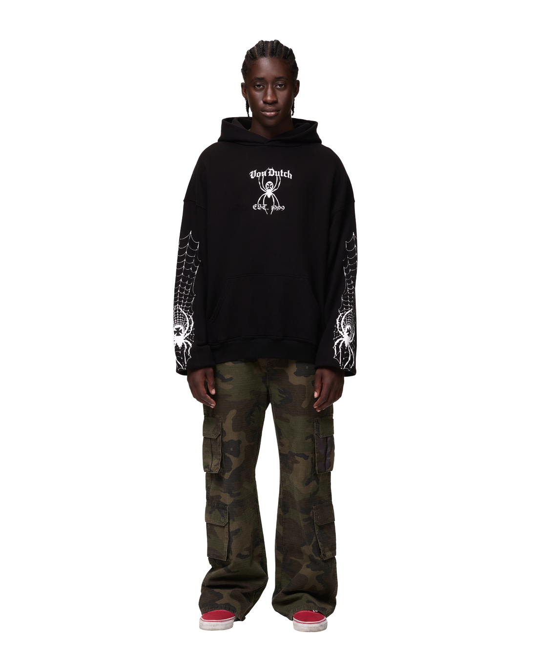 SPIDER CREST HOODIE - BLACK & WHITE — image 2