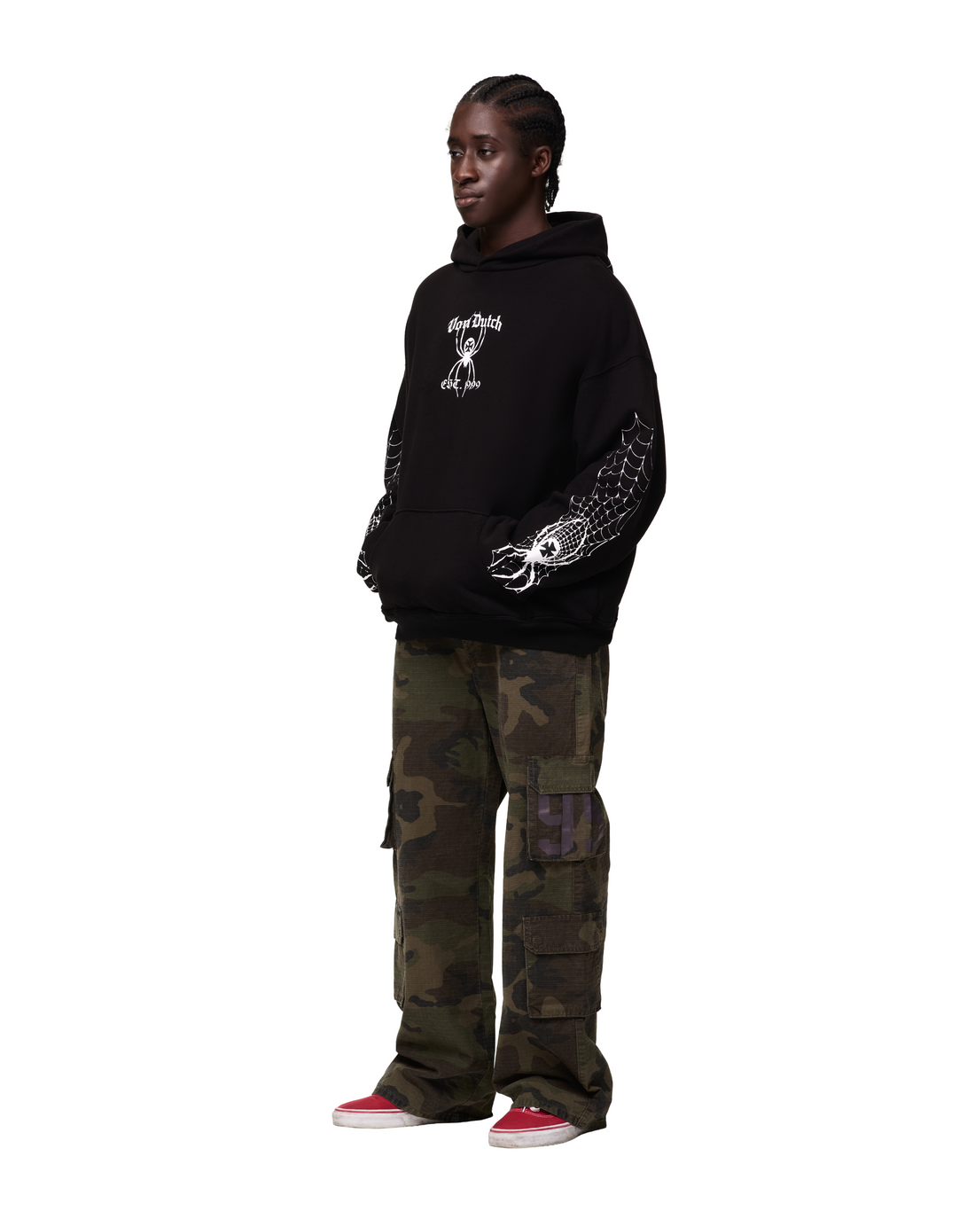 SPIDER CREST HOODIE - BLACK & WHITE — image 3