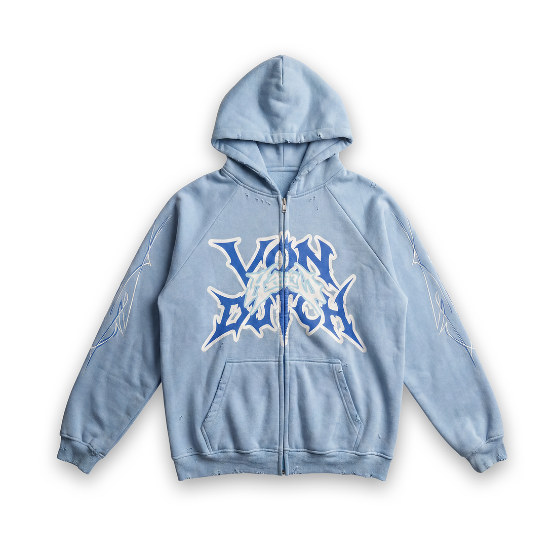 SUMMER BLUES DISTRESSED HOODIE - VD x HARDFEST – Von Dutch