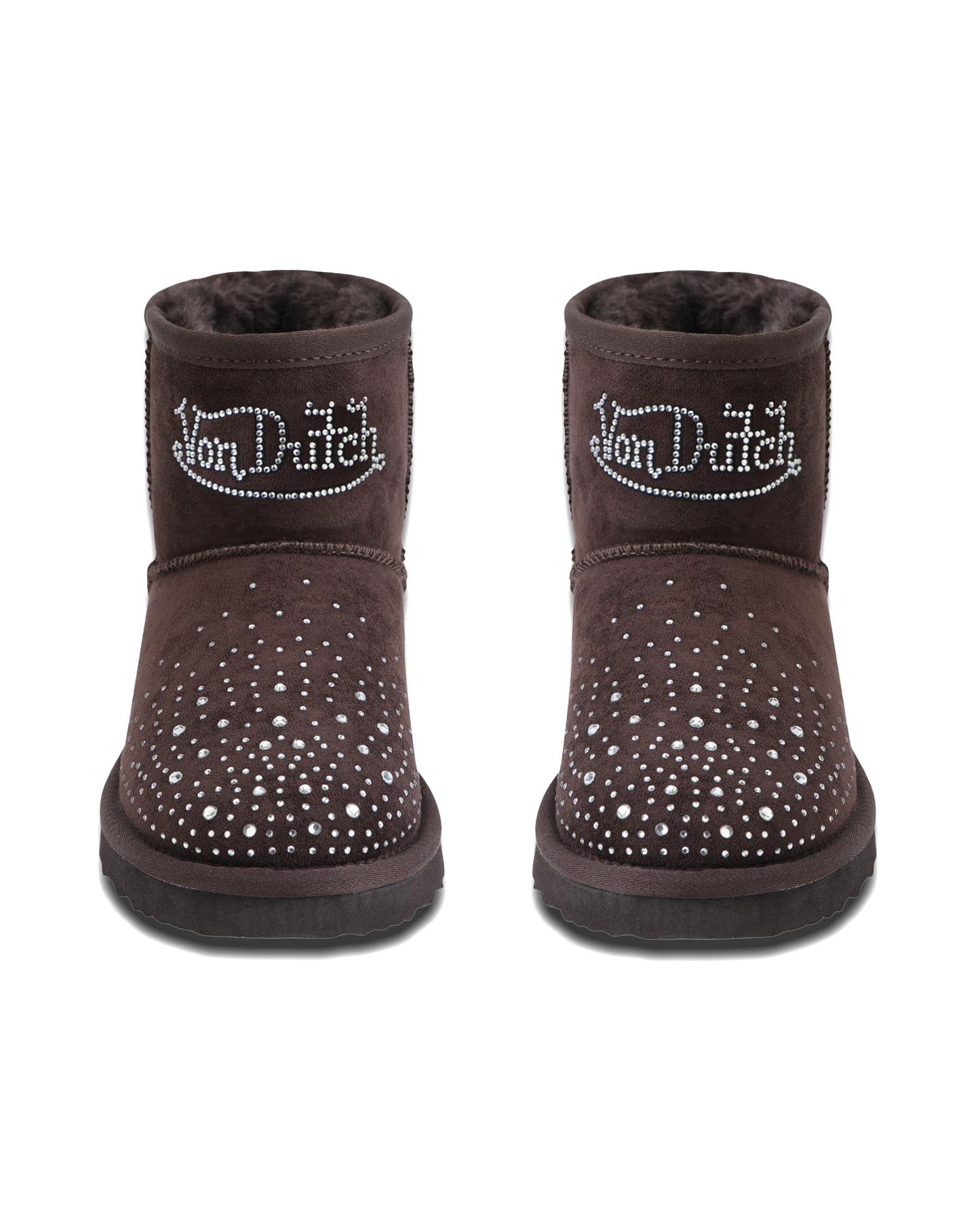 RHINESTONE SHEARLING BOOT - MOCHA