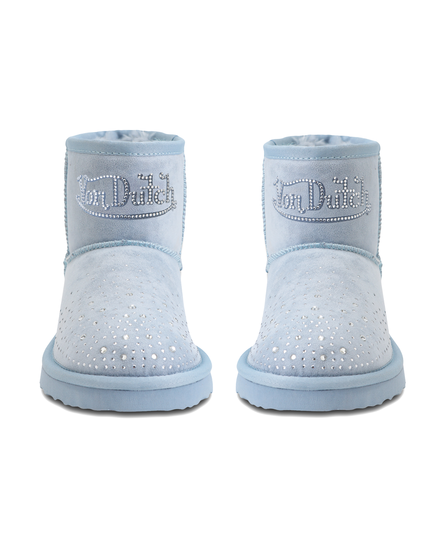 RHINESTONE SHEARLING BOOT - BLUE